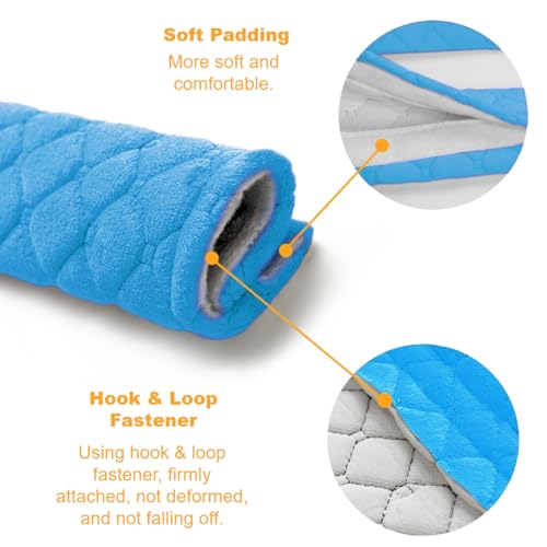 5 Pack Soft Comfort Car Seatbelt Cover Protector Pads Strap for Protecting Neck and Shoulder (Blue) - color: Blue