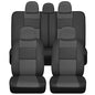BDk Faux Leather Car Seat Cover Full Set - Front & Rear Split Bench Charcoal Seat Covers For SUV & Truck Seat Covers, Airbag Compatible - Protective Seat Covers for Car Seats & Car Accessories - color: Charcoal