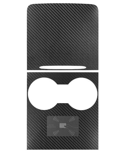 KKTR-CAR Carbon Fiber Center Console Cover, Matte Black Real Carbon Fiber Center Control Cover Compatible with Tesla model 3 (2017-2023), model y (2019-2025)