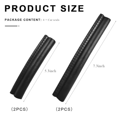 4PCS Car Door Edge Guards, Rubber Sealing Sealed Strip Auto Door Buffer Protector with Side Bulb, Automotive Weather Stripping Edge Trim Seal Strips for Car Truck Boat Camper