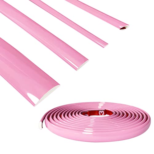 16Ft Soft Pink Car Motor Bike Self-Adhesive Exterior and Interior Molding Trim Universal Dashboard Bumper Window Door Body Side Decorative Strip Scratch-Proof (Width: 1/4 inch (6mm)) - style: Width: 1/4 inch (6mm)