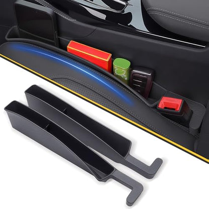 2PCS Universal Car Seat Gap Filler, Durable & Easy Install, No-Drop Seat Side Gap Seam Filler Organizer to Fill the Gap Space Between the Console and Seats, with Phone Holder for Car, SUV, Truck