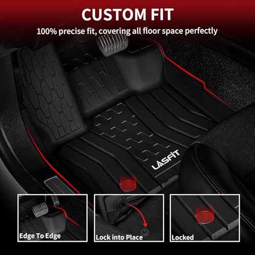 LASFIT Floor Mats for 2017-2020 Ford Fusion & Lincoln MKZ, Custom Fit Full Coverage All Weather TPE Floor Liners, Front & Rear Rows, Black - size: 2017-2020|Fusion& MKZ|Floor Mats