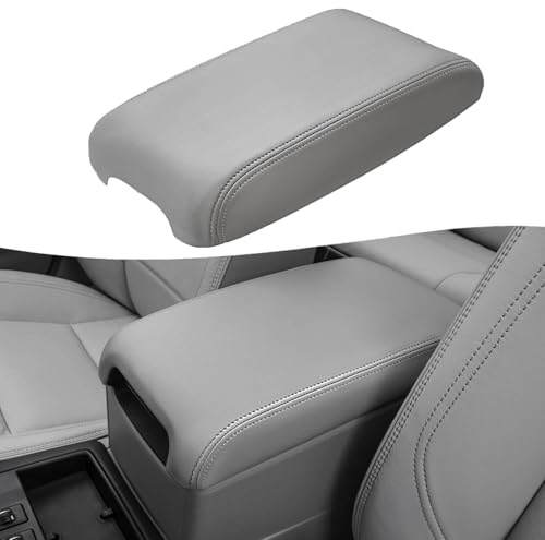 KBH Center Console Armrest Cover Replacement for Toyota Camry 2012 2013 2014 2015 2016 2017, Vinyl Leather, Car Arm Rest Replace Skin Upholstery, Ash Gray (Leather Part Only) - color: Ash Gray, size: Camry 2012-2017