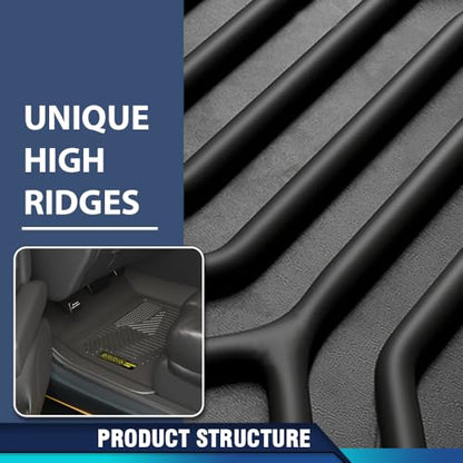 PIT66 TPE Floor Mats Compatible with Tesla Model S 2015-2020 (Only for Model S Badging) (Heavy Duty) 1st & 2nd Row All Weather Cover Protection Cargo Liners alfombras para carro - size: Fit Tesla Model S 2015-2020 | 3PCS