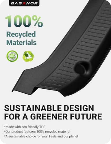 BASENOR Rear Bumper Guard for 2025 2026 Tesla Model Y Juniper, Full Edge Coverage TPE Trunk Sill Protector, Anti-Scratch Shield for Dogs & Cargo Model Y Juniper (Premium & Performance) OEM Look - size: 2025 2026 Model Y Juniper