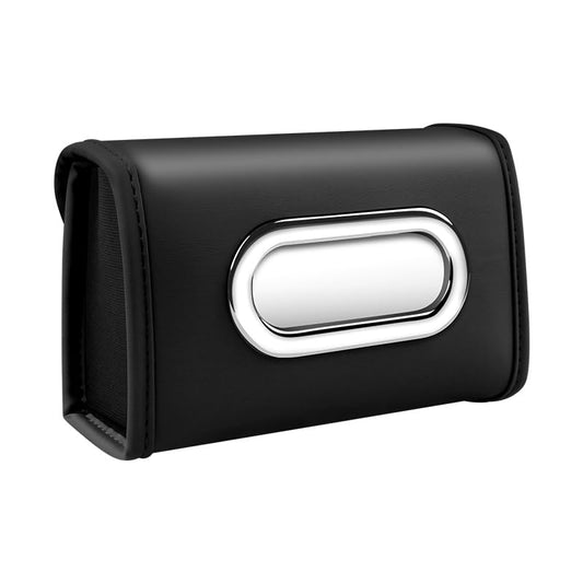 Car Tissue Holder，PU Leather Premium Rectangle Tissue Box Cover, Extra Large Backseat Napkin Organizer for 100-150 Regular Size Tissues - color: Black