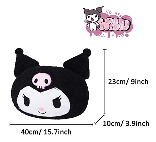 Roffatide Anime Kuromi Cartoon Car Neck Pillow 2 Pcs Plush Auto Head Neck Rest Cushion for Chairs, Recliners, Driving Seats Black (LYS10106) - color: C 2 Pc Car Neck Pillow
