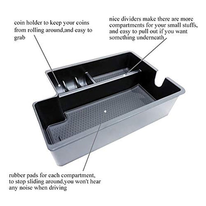 Center Console Armrest Storage Box Compatible with Mitsubishi Outlander Sport 2012 2013 2014 2015 2016 2017 2018 2019 2020 2021 ABS Tray Insert Organizer Glove Pallet - size: 2012-2020 Mitsubishi Outlander Sport