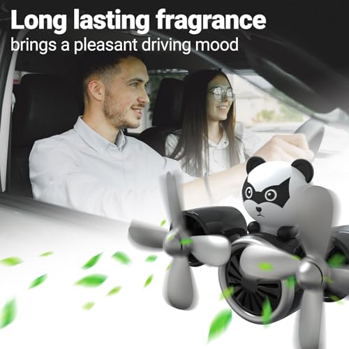 Car Air Freshener Pilot Twin Rotating Propeller, Cute Auto Fan Diffuser Air Outlet Car Vent Clip Fresheners, in-vehicle Fun Rotating Accessories Automotive Air Fresheners Decoration