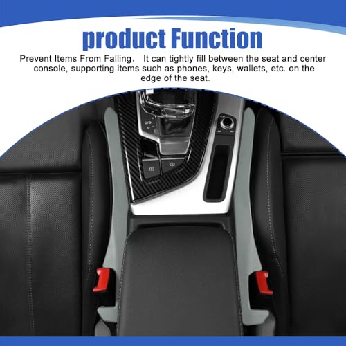 2PCS Car Seat Gap Filler, Car Blocker, PU Leather Fill The Gap Between Seat and Center Console, Universal Car Interior Accessories Flexible Seat Gap Organizer for Most Cars (Gray)