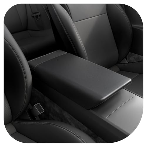 Spigen Center Console Armrest Cover for Tesla Model Y Juniper (Standard, Premium & Performance 2026/2025) and Model 3 Highland (Standard, Premium & Performance 2026/25/24) - Black - color: Black