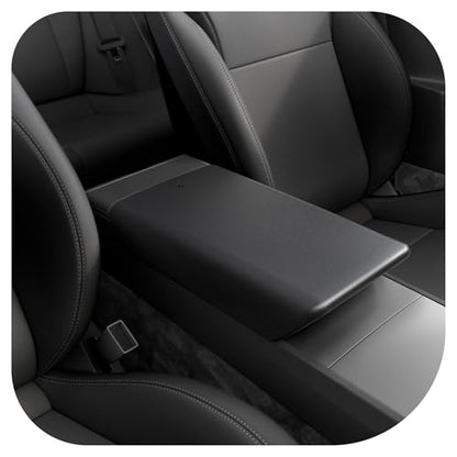 Spigen Center Console Armrest Cover for Tesla Model Y Juniper (Standard, Premium & Performance 2026/2025) and Model 3 Highland (Standard, Premium & Performance 2026/25/24) - Black - color: Black