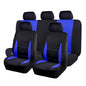 Flying Banner Car Seat Covers Full Set Front Seats and Rear Bench Polyester car seat Protectors Black Gray Purple airbag Compatible Rear Bench Split (Black Blue) - color: Black Blue