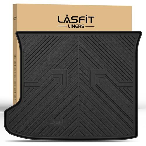 LASFIT Cargo Mat for Kia EV6 2024 2023 2022, All Weather TPE Custom Fit Easy Clean Car Trunk Mat for Kia EV6 2022-2024 Cargo Liner, Black - size: 3)For Kia EV6 | 2022-2024 | Cargo