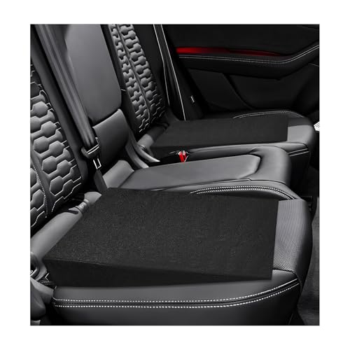 2 PCS Auto Seat Wedge Leveling Cushion, Comfortable Car Backseat Wedge Support Cushion Pad, Angled Design Car Interior Chair Pad Ergonomic Pain Relief Rear Seat Leveling Mat - color: 2 Pcs