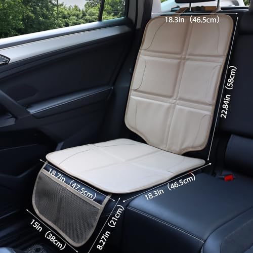 Car Seat Protector, Extra Thick Car Seat Covers Non-Slip Waterproof Mat Pad Leaving No Imprints Marks for Child Baby Pet Truck SUV Automobile (Beige-A) - color: Beige-A