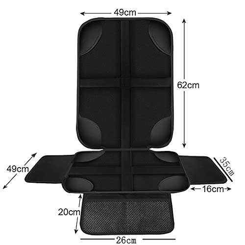 Car Seat Protector for Kids 2 Pack with Non-Slip Function and Seat Side Wings Made of Anti-Stain and Water Proof Durable Oxford and PVC Material Suitable for Most Vehicles