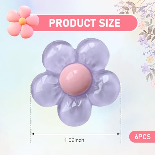 WZP 6PCS Car Vent Clips, Cute Flower Air Vent Clips, Universal Car Air Conditioner Outlet Decorations Interior Accessories for Women Girls