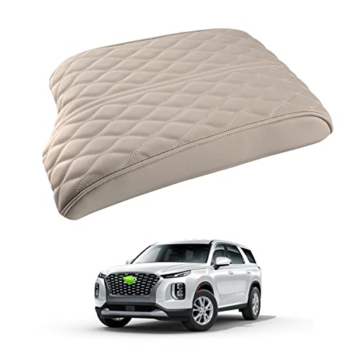 Autorder Center Console Cover for 2020-2025 Hyundai Palisade Accessories Armrest Cover Memory Foam Armrest Support Cushion Anti-Scratch Leather Protector Pad (Beige) - color: Beige