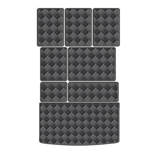 Cargo Mat for 2022-2025 Jeep Wagoneer/Jeep Grand Wagoneer 8 Seats (Non-L) Trunk Mat & 2ND+3RD Row Rear Backrest Mat, All Weather Rear Cargo Liner Back Seat Cover Protector
