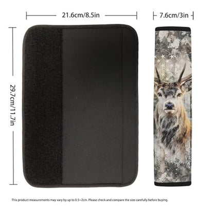 Dolyues Patriotic Seatbelt Covers for Women American Flag Deer Print Seatbelt Cover Universal Fit for SUV Truck Sedan Shoulder Strap Padding 2 Piece Full Set - color: American Flag and Deer Print