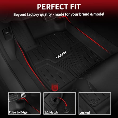 LASFIT Floor Mats for Honda Pilot 2023 2024 2025 2026 (7&8 Seats), All Weather Custom Fit TPE Odorless Anti-Slip Floor Liner 1st & 2nd & 3rd Row, Black - size: 7）For Honda Pilot | 2023-2026 | 1st & 2nd & 3rd