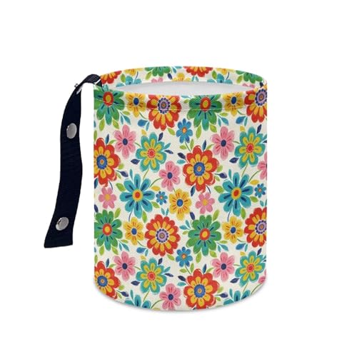 Colorful Dahlia Car Waste Basket Can Universal Compact Console Seat Rubbish Holder Mini Car Interior Organizer for Car Auto Garbage, Easy to Use - color: Colorful Dahlia