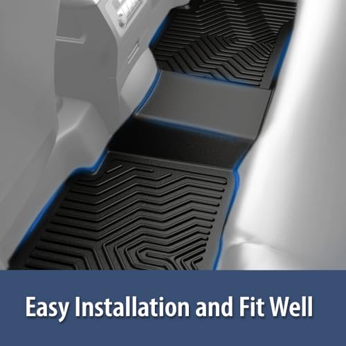 PIT66 Floor Mats Compatible with 2007-2013 Chevy Silverado/GMC Sierra 1500 Crew Cab, Fit 2007-2014 Silverado/Sierra 2500/3500 HD Crew Cab, TPE 3-Piece Floor Liners - size: Fit Chevy Silverado Crew Cab 2007-2013 | 3PCS