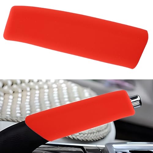 Car Handbrake Cover - Silicone Comfortable Handle Grip Cover Car Parking Brake Lever Decorative Protector - Universal Anti-Slip Brake Grip Sleeve for Cars, Trucks, SUVs (Red) - color: Red