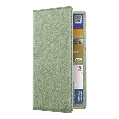 FINPAC Car Registration and Insurance Card Holder, Vehicle Glove Box Card Organizer Wallet Automobile Accessories for License - color: * Sage Green