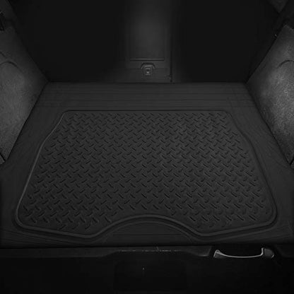 FH Group ClimaProof Universal Cargo Mat – All-Weather, Trimmable Trunk Mat (48" W x 32" D) – Fits Most Cars, SUVs & Trucks – Black - color: Black, size: Small