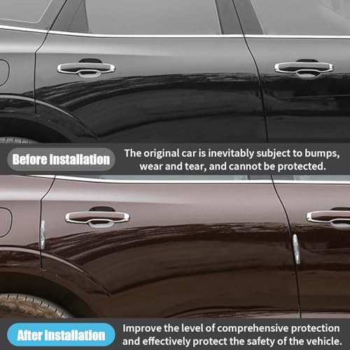 4PCS Car Door Edge Guards, Auto Side Door Protector Car Door Self Adhesive Anti-Collision Trim Strip, Universal Car Body Anti-Scratch Bumper Guard for Car SUV Truck (Silver)