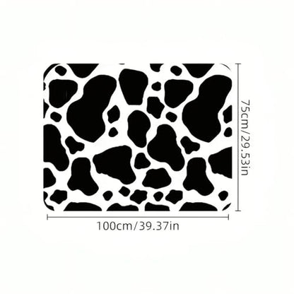 Universal Car Trunk Mat 29" x 39", Black White Cow Print All Weather Trunk Protection Cargo Liner, Durable Cargo Mat Rear Trunk Liner, Stylish Vehicle Interior Accessories Suitable for Most Car Models