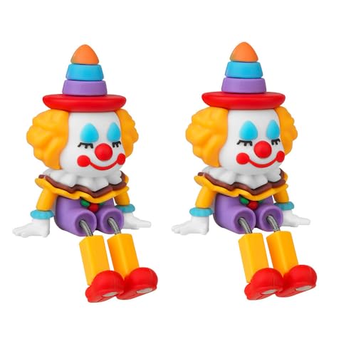 2pcs Circus Clown Cute Car Dashboard Decorations Auto Vent Decoration Accessories,Automotive Interior Decoration Gifts for Men/Women