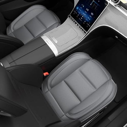 2Pcs Car Seat Cover Front PU Leather Seat Covers Universal Bottom Seat Covers for Most Vehicles,Sedan,Truck,SUV,21.26 inches in Length and 21.26 inches in Width (Gray-Front Bottom 2 Piece) - color: Gray-Front Bottom 2 Piece