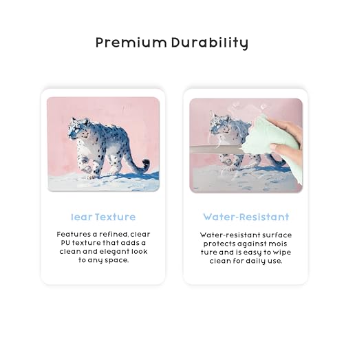 Snow Leopard Art 5.2-Inch Square PU Leather Tissue Box Cover – Hand-Stitched, Removable Liner, Bathroom, Bedroom, Living Room, Office, Gift for Snow Leopard & Animal Lovers - color: Snow Leopard