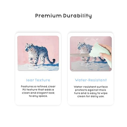 Snow Leopard Art 5.2-Inch Square PU Leather Tissue Box Cover – Hand-Stitched, Removable Liner, Bathroom, Bedroom, Living Room, Office, Gift for Snow Leopard & Animal Lovers - color: Snow Leopard