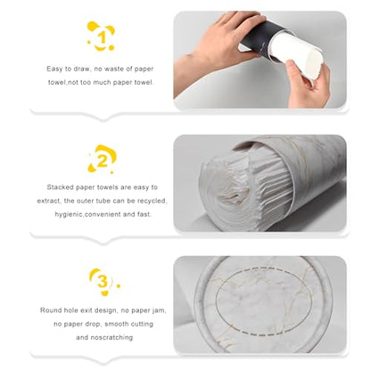 4 PCS Car Tissue Holder, Refillable Auto Cup Holder Napkin Tube Container with Facial Tissues, Portable Tissue Cylinder Box Paper Towel Organizer for Vehicle Office Home (White) - color: White