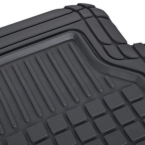 Motor Trend Flextough Semi-Custom Fit Car Floor Mats for Coupe Sedan Van SUV & Truck - Odorless Heavy Duty Rubber Floor Liners 4 Pieces Set - Trimmable (Black) (MT180)