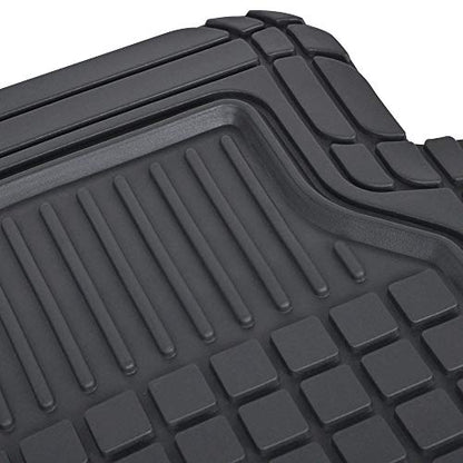 Motor Trend Flextough Semi-Custom Fit Car Floor Mats for Coupe Sedan Van SUV & Truck - Odorless Heavy Duty Rubber Floor Liners 4 Pieces Set - Trimmable (Black) (MT180)