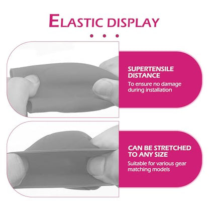 MLY 2 PCS Pink Gear Shift Cover, Flexible Silicone Anti-Slip Shift Knob Cover, Scratch-Proof Protector with Opening Design, Universal Shifter Handle Cover for Car Accessories (Pink)