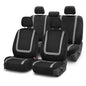 FH Group Car Seat Covers Unique Flat Cloth Full Set Automotive Seat Covers Front Set and Rear Solid Bench Gray Black Seat Covers w. Gift Universal Fit Interior Accessories for Cars Trucks and SUVs - color: Gray