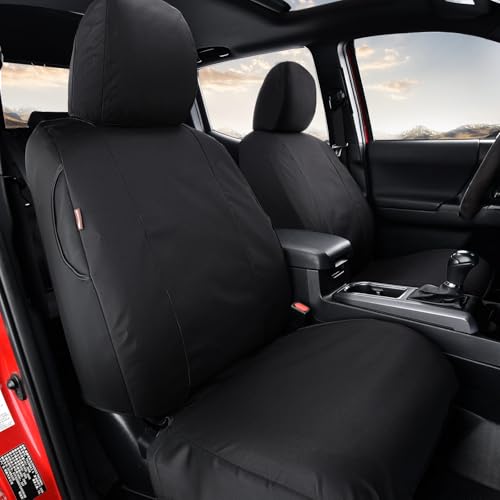 Coverado Seat Covers Custom Fit for Tacoma Double Cab/Crew Cab SR/SR5/TRD Sport/TRD Off-Road/Limited Seat Cushion Protectors 2016-2023 Oxford (Frontpair, Black) - color: Oxford/Black, size: 2016-2023/Front