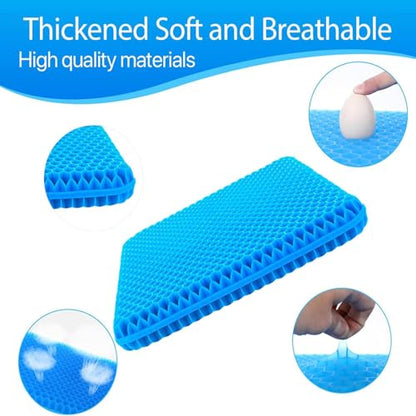 Honeycomb Gel Seat Cushion, Gel Cushions for Pressure Relief, Breathable Cooling Chair Cushion for Office Chair, Car & Wheelchair