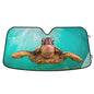 Sun Shade for Car Windshield Hawaiian Teal Sea Turtle Foldable Sun Shield Sun Heat and UV Protection Automotive Interior Sun Protection - color: Pattern 1