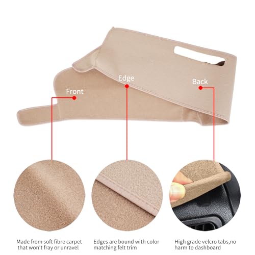 Dash Cover Custom Fit for 1981-1991 Chevy Chevrolet C/K/R/V Series Suburban Blazer,GMC C/K/R/V Series Jimmy,Dashboard Mat Pad Carpet (Beige)
