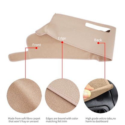 Dash Cover Custom Fit for 1981-1991 Chevy Chevrolet C/K/R/V Series Suburban Blazer,GMC C/K/R/V Series Jimmy,Dashboard Mat Pad Carpet (Beige)