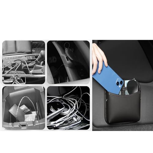 Universal Car Side Pocket Organizer for Car Seat, PU Leather Car Pocket Pouch, Door, Window, Console, Keys Cards Cell Phone Sunglasses Holder for Car, Multifunctional Car Organizer Accessories.