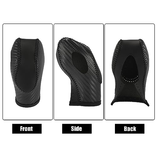 X AUTOHAUX Car Faux Leather Gear Shift Knob Cover for Ford Focus Escape Fusion Fiesta Transit Van Carbon Fiber Pattern Black